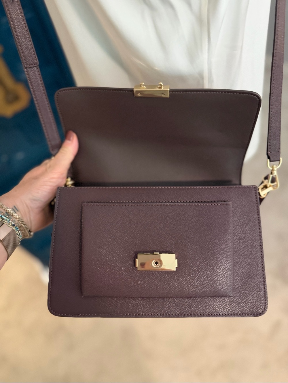 Kate Spade Voyage Small Grain textured Shoulder /Crossbody Bag, chocolate brown - Picture 2 of 10